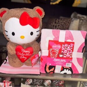 Hello kitty bear bundle greeter , blanket, & small plush Valentine’s Day gift